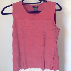ANN TAYLOR mauve pink satin sleeveless blouse
